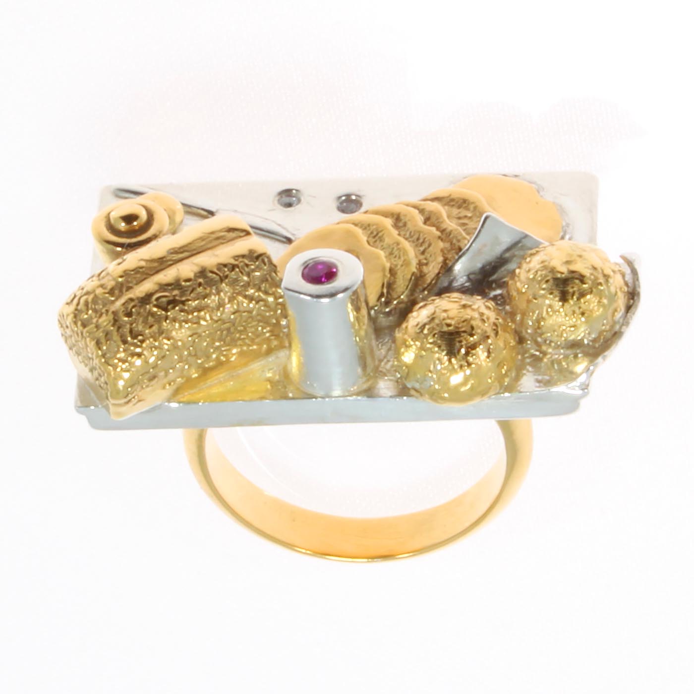 Tea & Toast Ring in Silver & 24ct Gold Plate